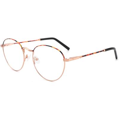 China Trendy luxury Circle man women Metal Optical frames eyeglasses frames retro anti blue light eyewear for sale