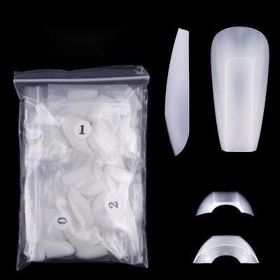 China French Geometric False Acrylic Soft Artificial Nails Salon Nail Tips Clear Nail Tips for sale