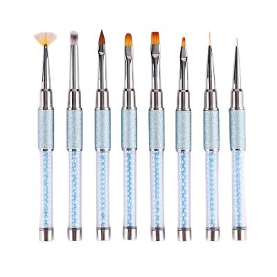 China NAIL Fashion Nail Art Brushes Synthetic Hair Nail Polish Brush 8 Pcs for sale