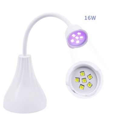 China Nail Art Salon New Design Led Nails Dryer Lamp 6 LED Flexible Mini Battery 12w Moving Rechargeable Nail Gel Light for sale