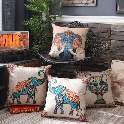 China Viable Wholesale Canvas Printing Elephant Cushion Cover, Canvas Printing Elephant Throw Blanket for sale