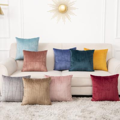 China Viable Wholesale 3D V Pattern Velvet Pillow Case, Velvet Pillow Cover, Velvet Cushion Cover for sale