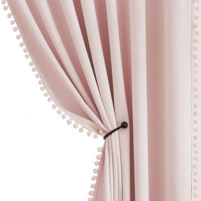 China Amazon Wholesale Blackout Curtain Blackout Success Pom Pom Curtains,Curtain Pom Pom Trim,Tassel Pom Pom for sale