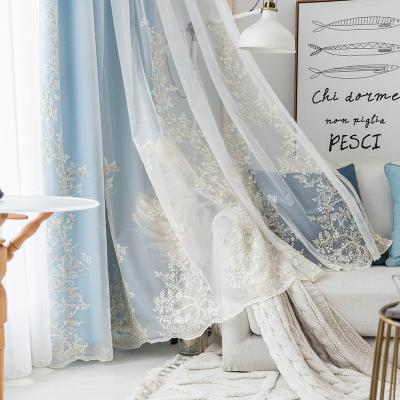 China Modern Wholesale Embroidery Sheer Curtain, European Style Embroidery Sheer Curtain, Luxury Ready Made Embroidery Sheer Curtain for sale