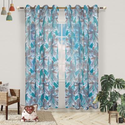 China Modern wholesale print voile living room sheer curtains, rainforest print sheer curtain, print sheer curtain fabric for sale