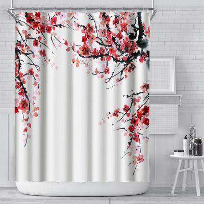 China Wholesale Modern Digital Printing Design Landscape Waterproof Shower Curtain, Waterproof Bathroom Curtain for sale