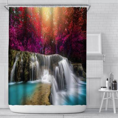 China Wholesale Modern Digital Printing Design Beach Waterproof Shower Curtain, Bathroom Waterproof Curtain for sale