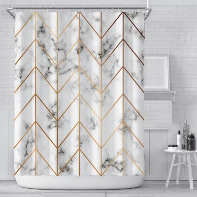 China Wholesale Modern Digital Marble Printing Design Waterproof Shower Curtain, Bathroom Waterproof Curtain for sale