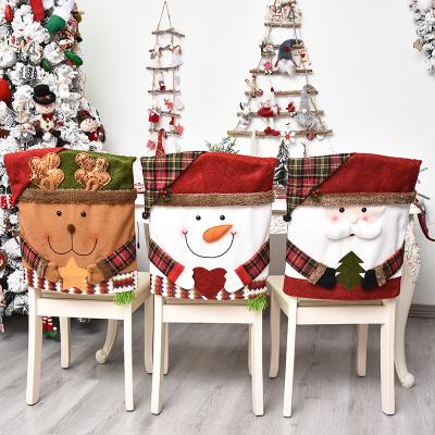 China Polyester Wholesale Good Quality Christmas Chair Cover Christmas Chair Hats Christmas Decor for sale