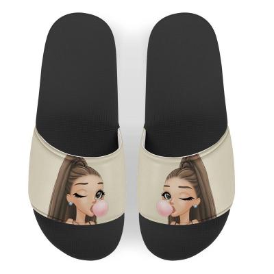 China Fashion hot style bedroom women sandals slipper with LOGO, MOQ custom made small cheap slides for sale