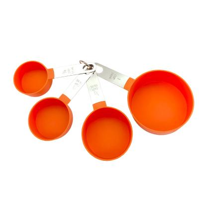 China Sustainable Hot Selling Food Grade Plastic Home and Kitchen Accessories Kitchenware 4 Piece Measuring Cup Set and Spoon Set for sale