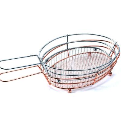 China French Fries/Serving Basket Mini Fry Baskets Stainless Steel Serving Basket French Fryer Chips Basket Cooking Tool for sale