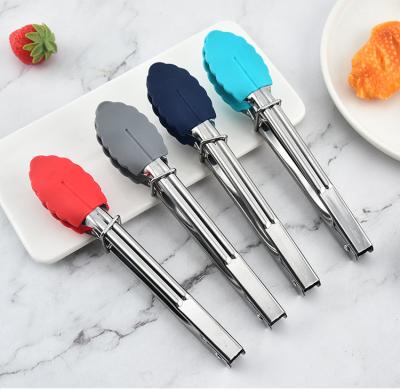 China Viable Small Kitchen Gadgets Tongs With Silicone Tips 7 Inch Mini Kitchen Tongs BBQ Tongs for sale