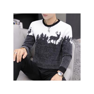 China Breathable Graphics Breathable Black Men's Patchwork Regular O-neck Casual Sweaters For Men for sale