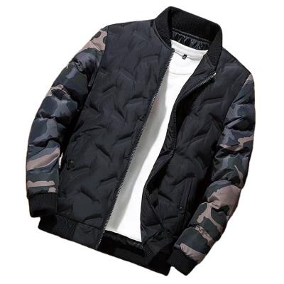 China Casual Anti-wrinkle Stand Collar Solid Coated Stuffing Cotton Jackets Winter Mens Luxury Quilted Parka for sale