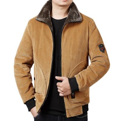 China Waterproof Winter 2021 Plus Size Corduroy Fur Solid Color Fabric Men's Type Jackets Parka for sale