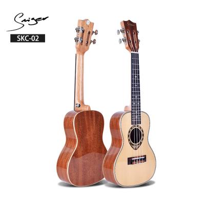 China High Gloss Ukulele OEM Wholesale All Size High Gloss Top Wood Classic Open Gear Ukulele for sale