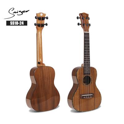 China High quality high gloss finish ukulele porcelain smiger brand koa soild 24 inch concert ukulele ukelele for sale