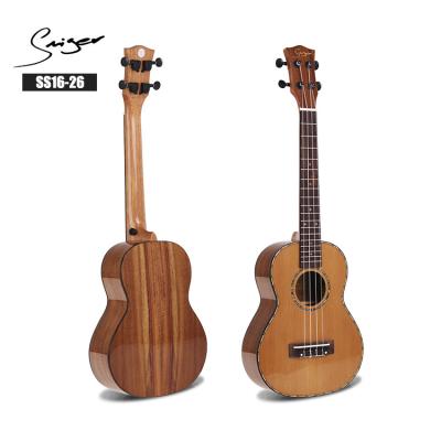 China 26 inch Koa Ukulele Tenor Ukulele Music Guangzhou High Gloss Finish OEM for sale