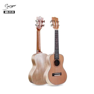 China Armrest Ukulele In Vines Music Stock Armrest Cedar Ukulele Inlay Solid Neck DIY Design Guitar Kit for sale