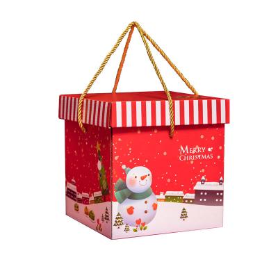 China Recyclable Christmas Gift Box Paper Square Storage Packaging Box Snacks And Candy Box for sale