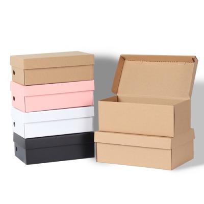 China Recycled materials OEM color shoe cartons folding white paper custom packing shoe box with logo for sale