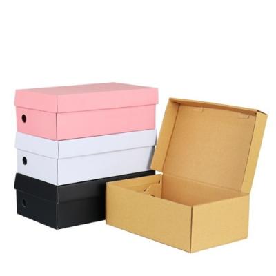 China Luxury Printing Paper Shoe Box Packaging Materials Corrugated Recycled Sneaker Shoe Box With Custom Logo for sale