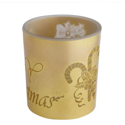 China Home Rose Gold Christmas Snowflake Metal Tealight Glass Candle Holder Container Decoration Tea Light Holder Custom Design 0.01mm for sale