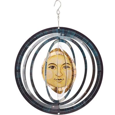 China Custom Craved Rotary Xmas kc Outdoor Hanging Etching Art Etching Steel Business Gift Europe Wind Chime Decoration People for sale