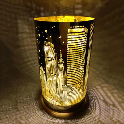 China China Metal LED Light Wedding Decoration Stainless Steel Decorative Lamp Home Craft Store Table Lamp for sale