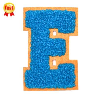 China Viable Cheap Custom Embroidered Big Logo Letters Colorful Embroidery Towel Chenille Patches Applique for sale