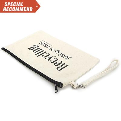 China Custom Sublimation Cosmetic Blank Bag High Quality Logo Makeup Bag Wristbands Blank Canvas Zipper Bag for sale