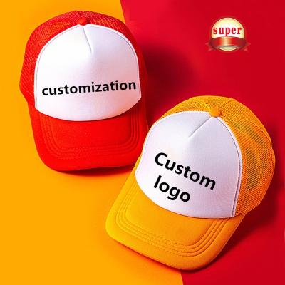 China 5-Panel Hat Custom Embroidered With Logo Printing Truckers Caps 5 Panel Mesh Hat And Mesh Foam Trucker Hats Cover Baseball Blank Sublimation for sale