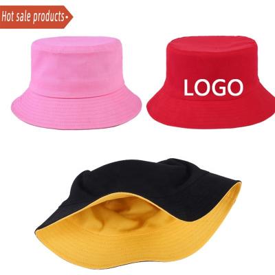 China European and American style free shipping 100% cotton custom your own logo embroidery cheap reversible bucket hats bulk wholesale for sale