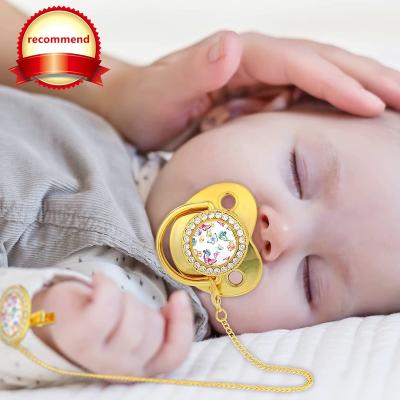 China 9 Colors BPA Mix Bling Sublimation Pacifier Free Wholesale Customized Blank Best With Dustproof Cover for sale