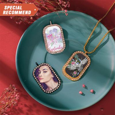 China FASHIONABLE Free Shipping Stainless Steel Sublimation Blank Jewelry Photo Picture Oval Pendant Necklace for sale