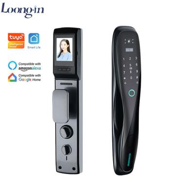 China New Arrival CNC Door Lock Fingerprint Aluminum Smart Lock Connected Camera Monitor Send Photo To Mobile for sale