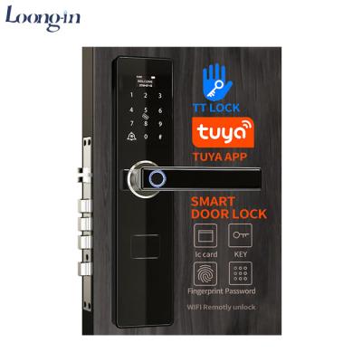 China Tuya Smart App Lock TTlock Wifi Fingerprint Wifi Lock Digital Password Master Card Smart Door Lock For Apartment/Hotel/Home D2 for sale