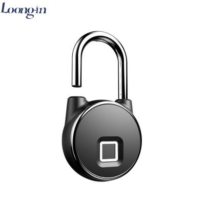 China Zinc Alloy Waterproof Intelligent Fingerprint Padlock Smart Digital Fingerprint Padlock Biometric Padlock for sale