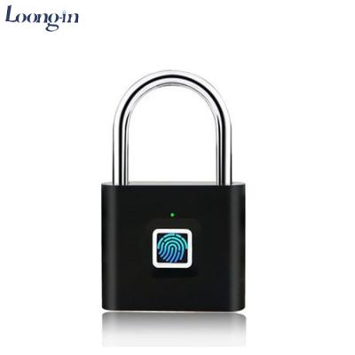 China Factory Waterproof Fingerprint Keyless Smart Padlock Suitable for Gym, Sports, Bike, School, Locker and Storage for sale