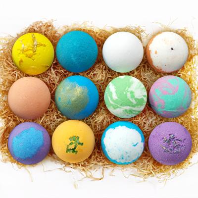 China Hot Selling Bubble Bath 12pcs Power Factory Scent Bath Bombs Directly Pack Organic Ingredient Bath Gift Set for sale