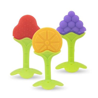 China 2022 Food Grade Silicone Baby Soft Infant BPA Soft Toy Fruit Teether High Quality Cute Fruit Teether Toys for sale