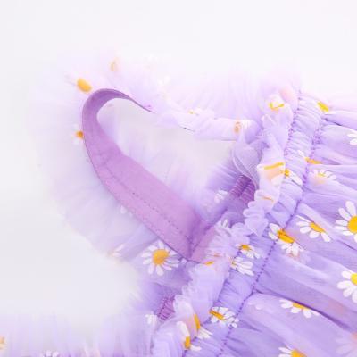 China Cute Good Quality Anti-wrinkle Big Stock Cotton Mesh Embroidered To Slip Sleeveless Floral Tulle Dress Kids Girl Princess Dress Custom for sale