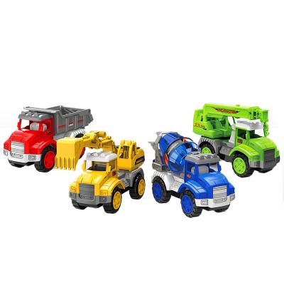 China Rubbing Toy Wholesale Cheapest Plastic Dump Vehicle Rub Powered Construction Trucks Excavator Toys Car Set For Kids Boy for sale