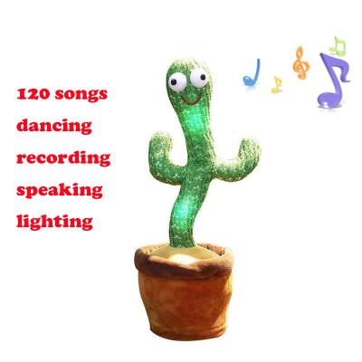 China Hot Selling Cute Plush Cartoon Sing Cactus Dancing Plush Toy Kid Toys Electric Repeat for sale