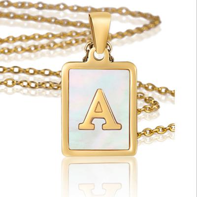 China High Quality Punk Competitive Price 26 Letter Name 18k Gold Plated Stainless Steel Initial Pendant Necklace for sale