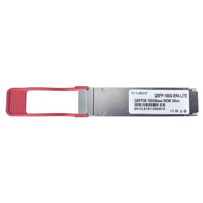 China FTTX QSFP-100G-LR4 20km compatible with FTLC1151RDPL transceiver (SMF, 1295nm to 1309nm, 20km, LC, DOM) for sale