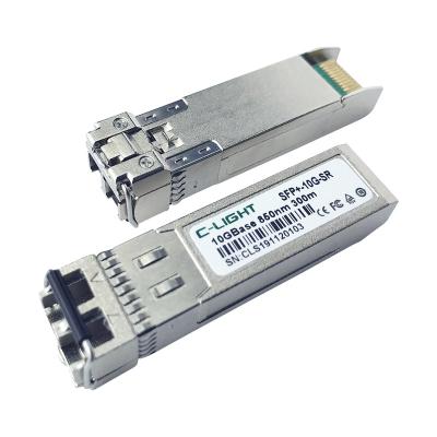 China Network Data Center C-LIGHT CLSFPP8510GSR SFP-10G-SR 10GBASE-SR SFP+ 850nm 300m DOM Transceiver FTTH FTTB FTTX Module for sale