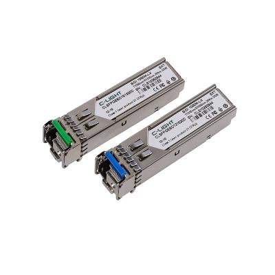 China Gigabit Ethernet C-LIGHT CLCSFPGE151320D CSFP BiDi, 100Mbps/1.25Gbps, Tx/Rx=1550/1310nm Industrial SM DDM 11dB 10km Temperature for sale