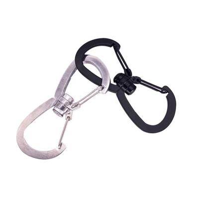 China Retail Industry EDC Spring Buckle Break Mini Key Ring Climbing Camping Accessories Quick Ring Hook Light Key Carabiner for sale